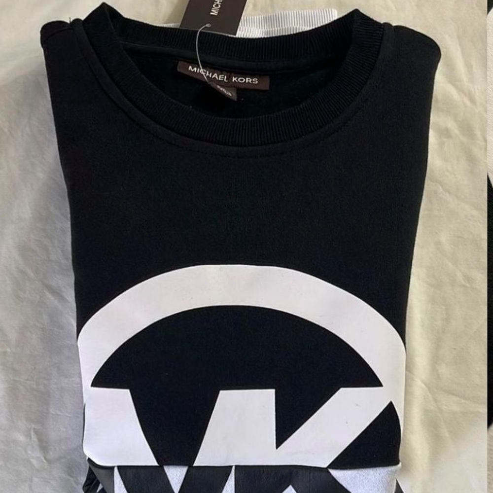 Michael Kors Black & White Logo Graphic Sweatshirt